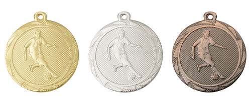 Voetbal Medaille - 45 mm - BS.ME110 - Goud, Zilver en Brons