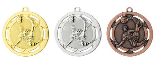 Voetbalmedaille - 50mm - D4A - Goud, Zilver en Brons