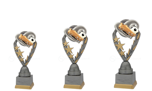 Voetbaltrofee - PFS.004 - Antiek Zilver met Kleuraccent