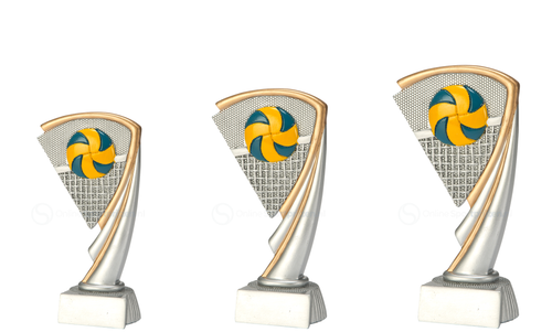 Volleybal Prijs - RE.063 - Antiek Zilver met Kleuraccent