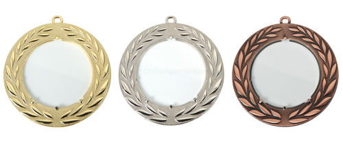 XL Medaille Met Acryl Center Voor Lasergravure - 90 mm - DZ9001 - Goud, Zilver en Brons