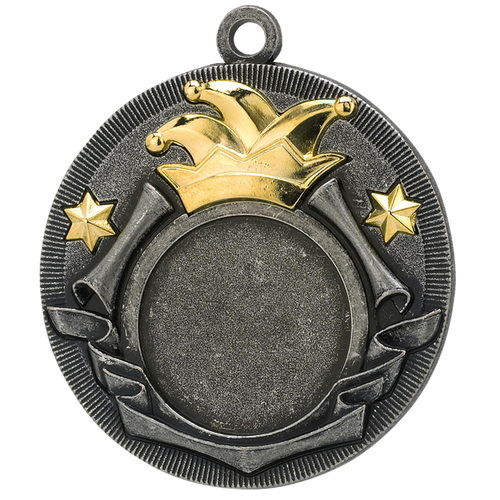 Luxe Carnaval Medaille - 50mm - D52 - Zilver met Gouden Details