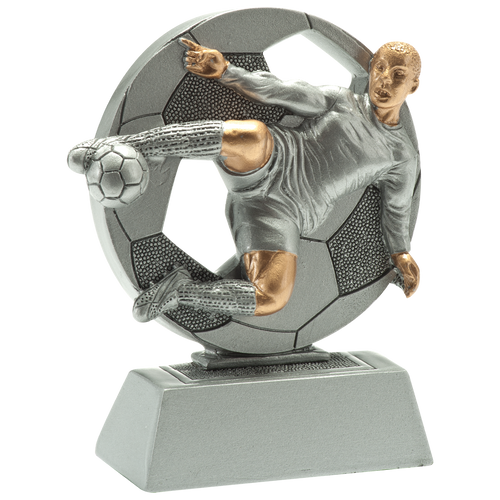 Voetbalprijsje - RE.040 - Antiek Zilver met Kleuraccent