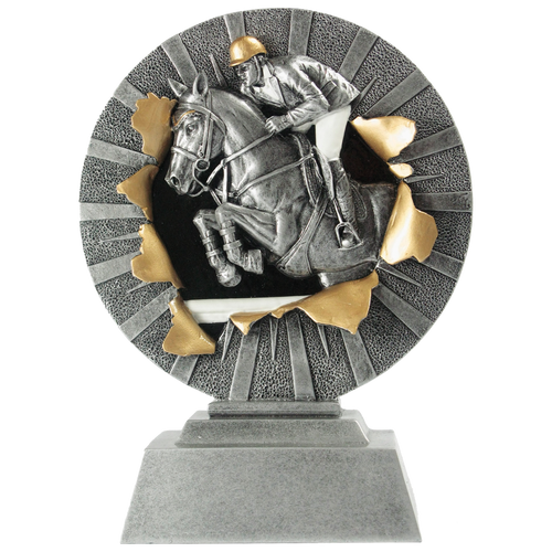 Paardensport Prijs - RE.074 - Antiek Zilver met Kleuraccent