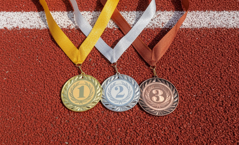 De geschiedenis van goud, zilver en brons bij prijsuitreikingen