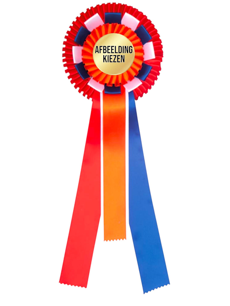 2-Rings Rozet Paardensport - Dierententoonstelling Rozet met Sierlusjes en 4 Linten - R40