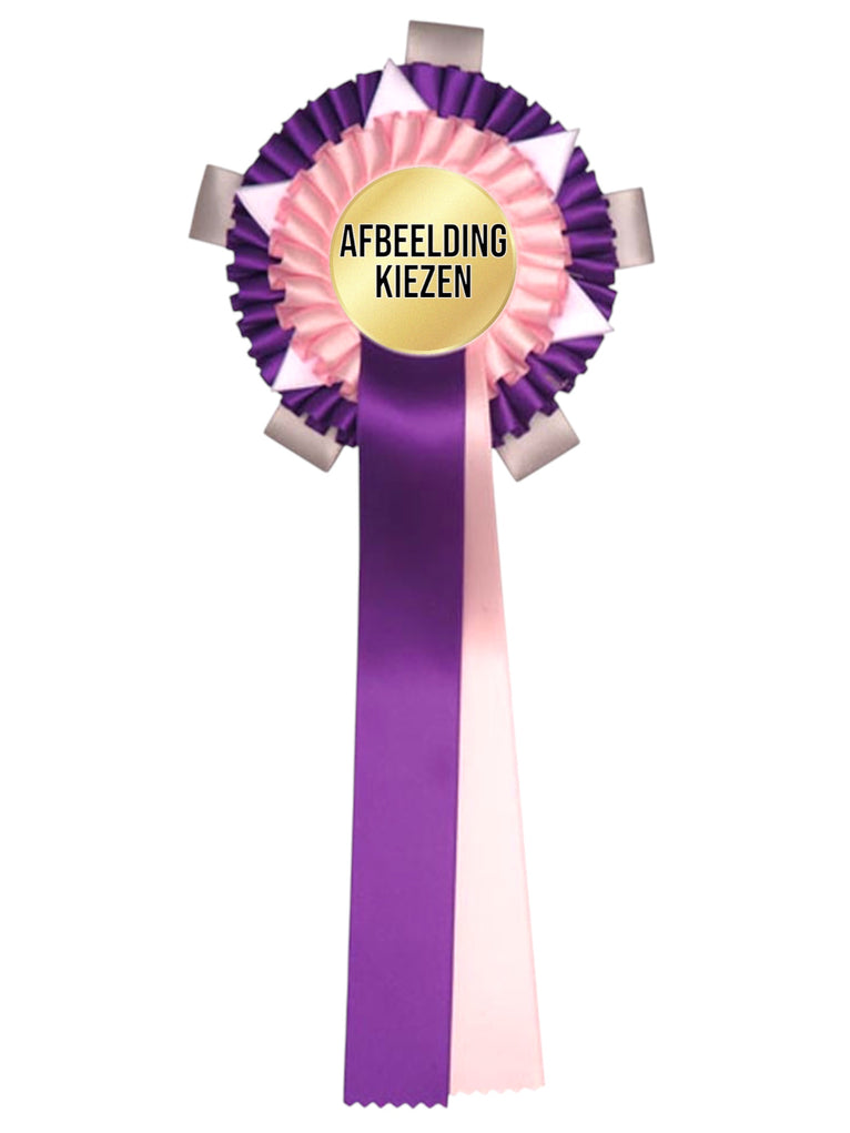 2-Rings Rozet Paardensport - Dierententoonstelling Rozet met Ster en Sierlusjes - R30