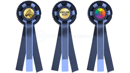 2-Rings Rozet Paardensport - Dierententoonstelling Rozet met Sierlusjes en 4 Linten - R40