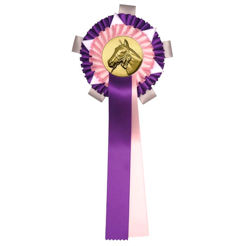 2-Rings Rozet Paardensport - Dierententoonstelling Rozet met Ster en Sierlusjes - R30