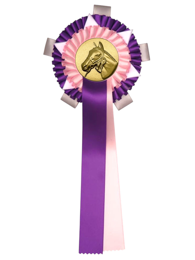 2-Rings Rozet Paardensport - Dierententoonstelling Rozet met Ster en Sierlusjes - R30