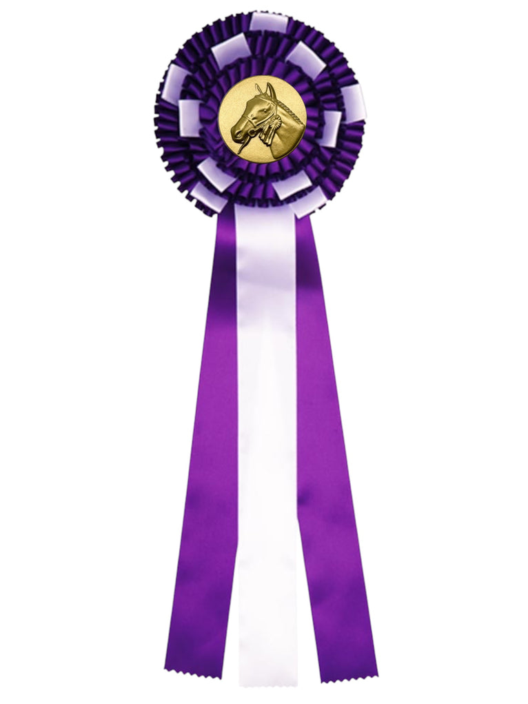 3-Rings Rozet Paardensport - Dierententoonstelling Rozet 2 Ringen Sierlusjes en 3 Linten - R65