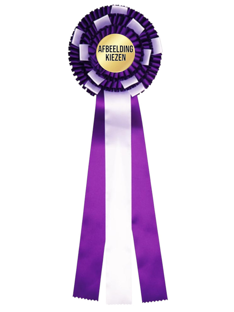 3-Rings Rozet Paardensport - Dierententoonstelling Rozet 2 Ringen Sierlusjes en 3 Linten - R65