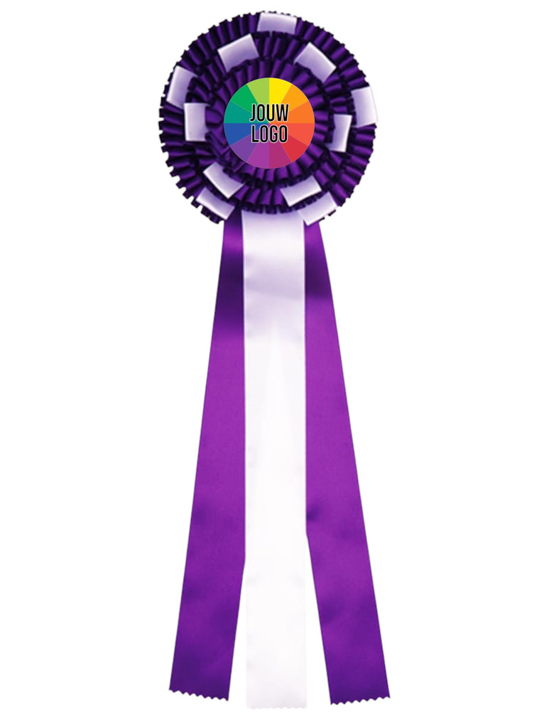 3-Rings Rozet Paardensport - Dierententoonstelling Rozet 2 Ringen Sierlusjes en 3 Linten - R65