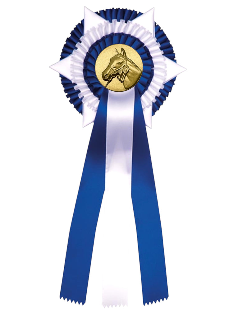 3-Rings Rozet Paardensport - Dierententoonstelling Rozet met Sterren en 3 Linten - R60