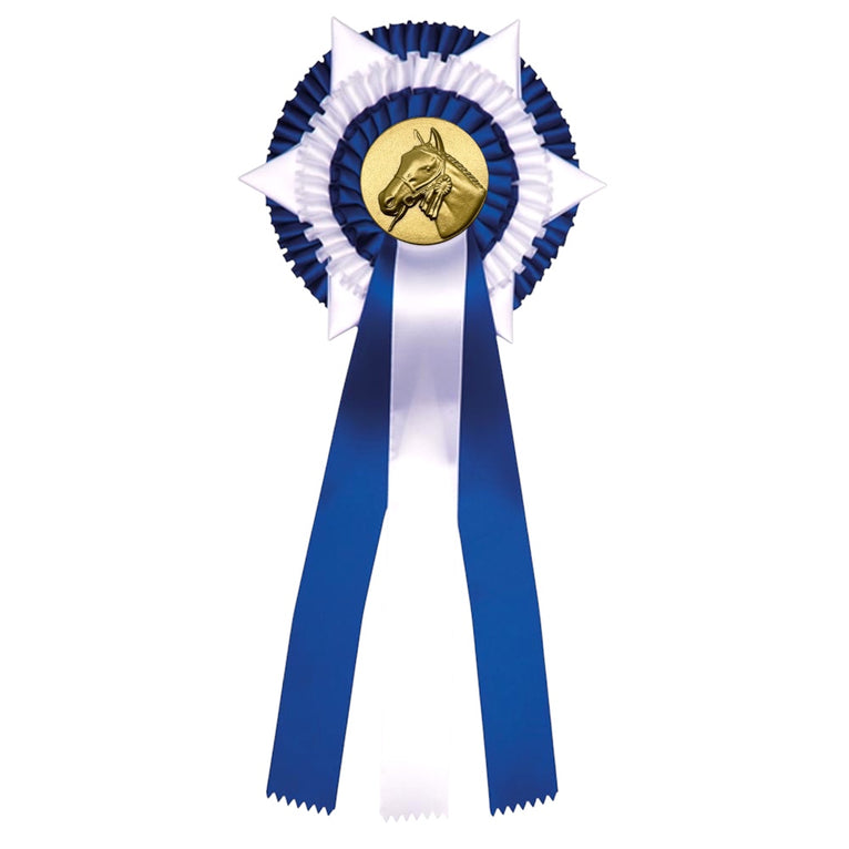 3-Rings Rozet Paardensport - Dierententoonstelling Rozet met Sterren en 3 Linten - R60