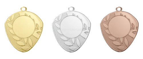 Asymmetrische Medaille - 50 mm - D107 - Goud, Zilver en Brons