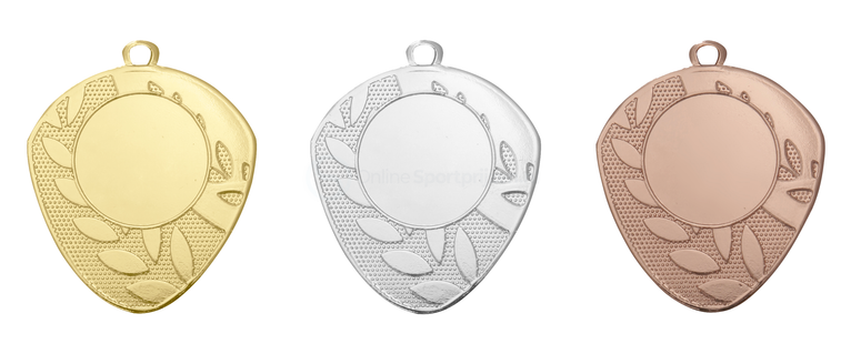 Asymmetrische Medaille - 50 mm - D107 - Goud, Zilver en Brons