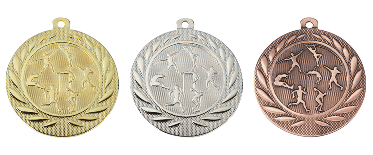 Atletiek Medaille Meerkamp - 50 mm - DI5000.K - Goud, Zilver en Brons