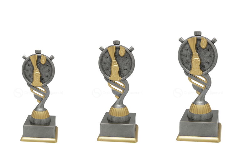 Atletiektrofee - SS1732 - Antiek Zilver / Goud