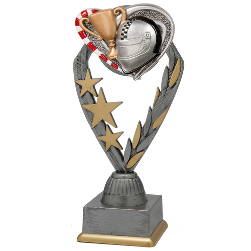 Autosporttrofee - PFS.016 - Antiek Zilver met Kleuraccent