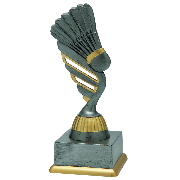 Badmintontrofee - SS1824 - Antiek Zilver / Goud