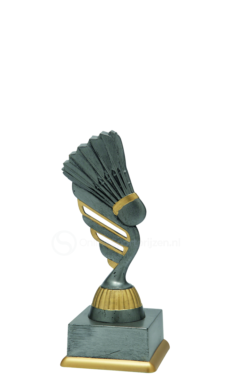 Badmintontrofee - SS1824 - Antiek Zilver / Goud
