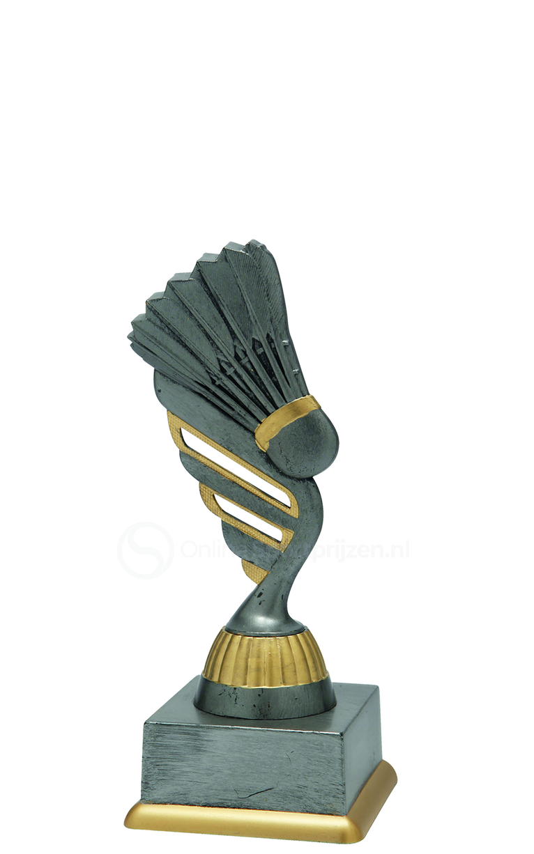 Badmintontrofee - SS1824 - Antiek Zilver / Goud