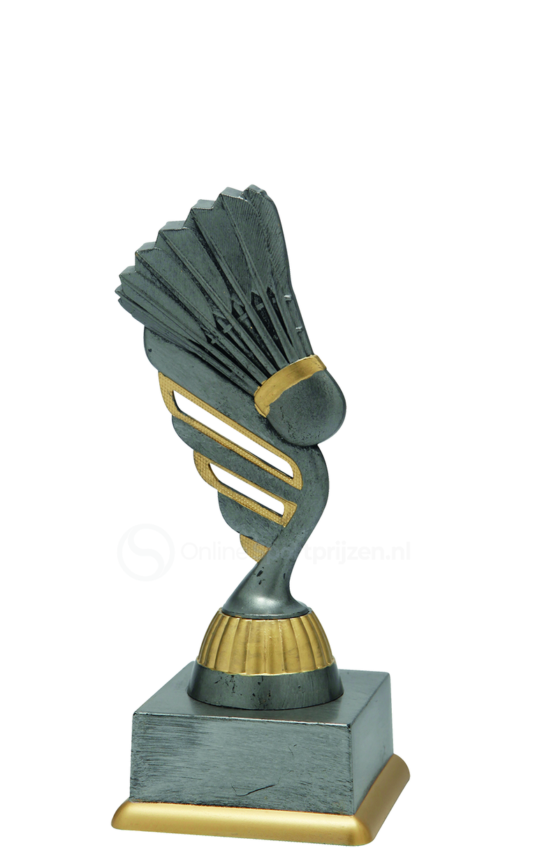 Badmintontrofee - SS1824 - Antiek Zilver / Goud