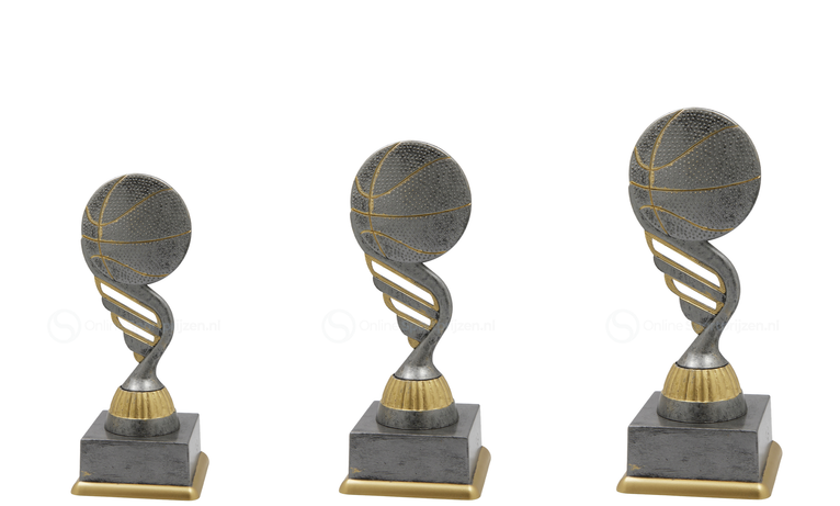 Basketbaltrofee - SS1749 - Antiek Zilver / Goud