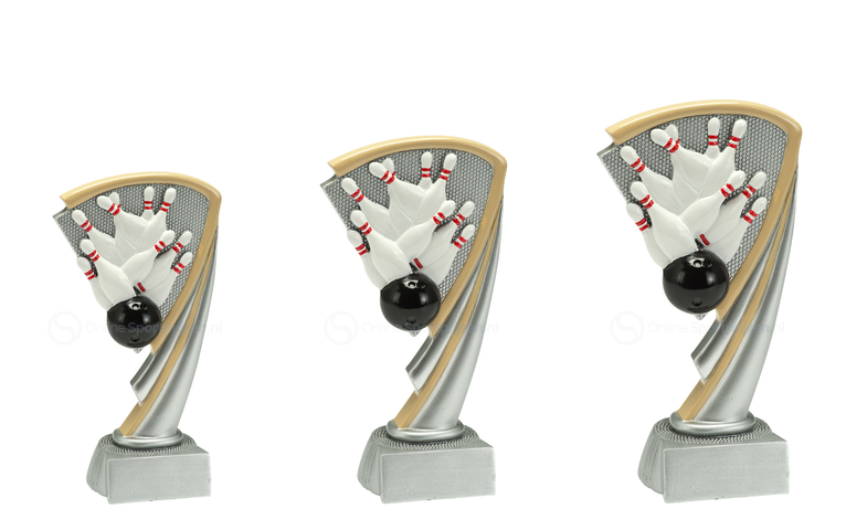 Bowling Prijs - RE.053 - Antiek Zilver met Kleuraccent