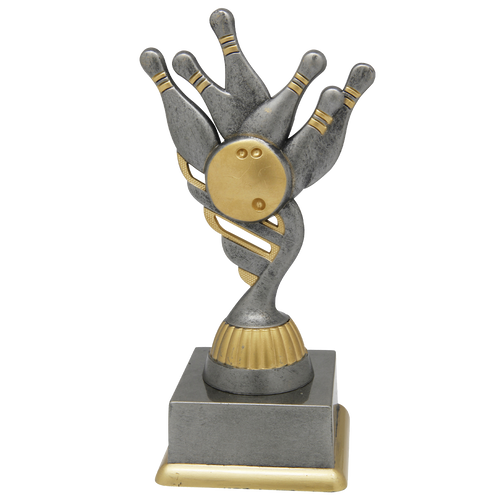 Bowlingtrofee - SS1738 - Antiek Zilver / Goud