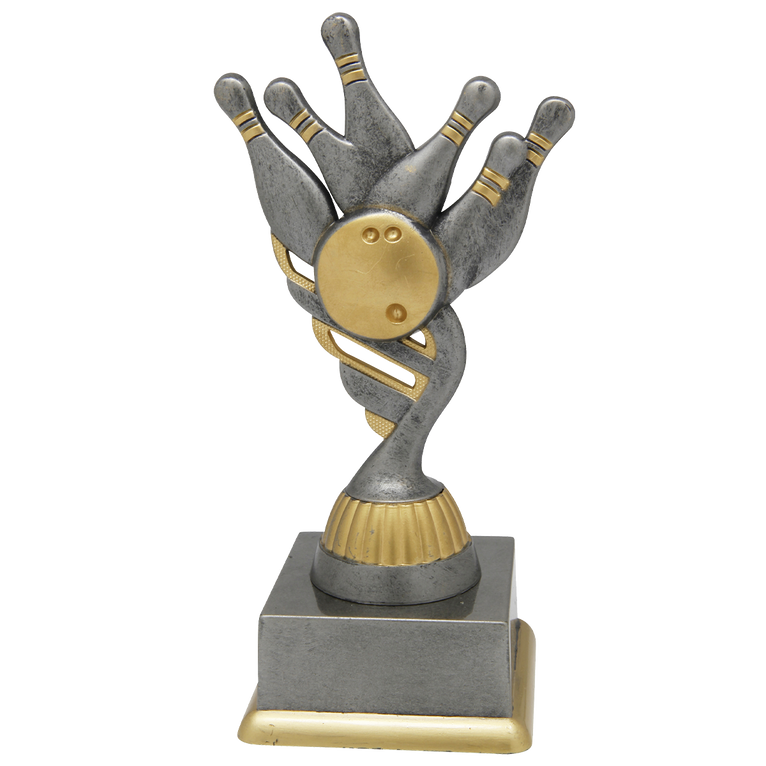 Bowlingtrofee - SS1738 - Antiek Zilver / Goud