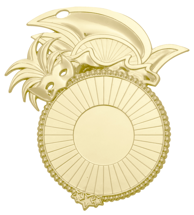 Luxe en Grote Carnaval Medaille - 85mm - D60 - Goud