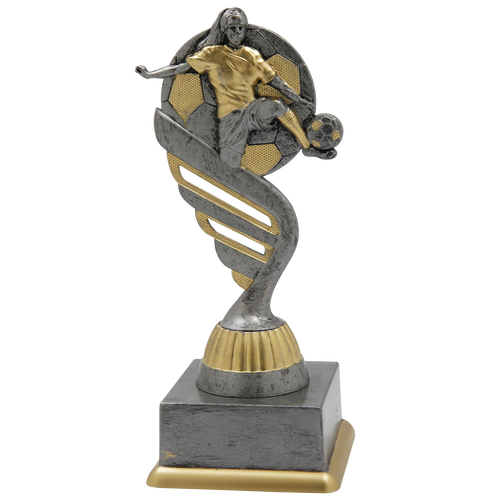 Damesvoetbaltrofee - SS1754 - Antiek Zilver / Goud