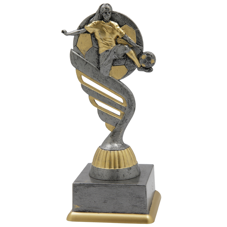 Damesvoetbaltrofee - SS1754 - Antiek Zilver / Goud