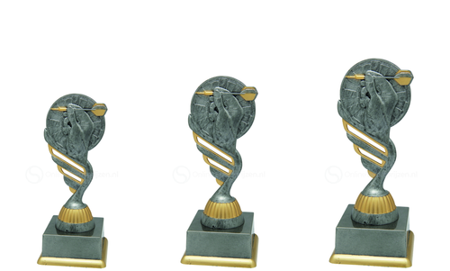 Dartstrofee - SS1733 - Antiek Zilver / Goud