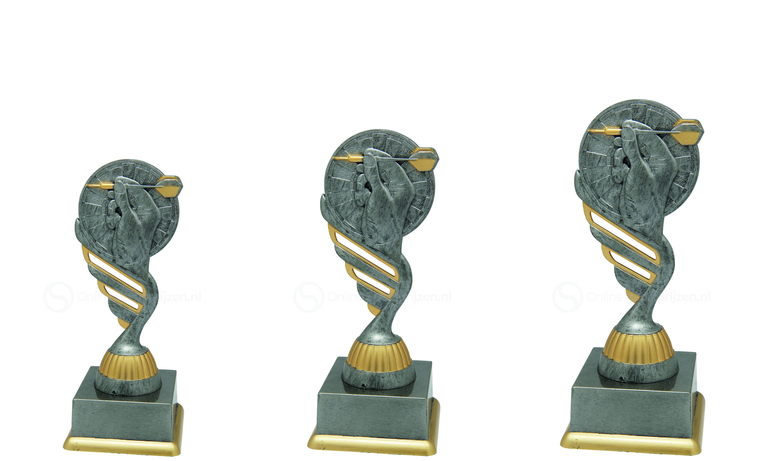 Dartstrofee - SS1733 - Antiek Zilver / Goud