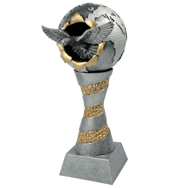 Duivensport Prijs - RE.077 - Antiek Zilver met Kleuraccent