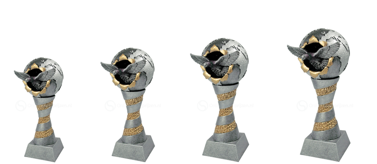 Duivensport Prijs - RE.077 - Antiek Zilver met Kleuraccent