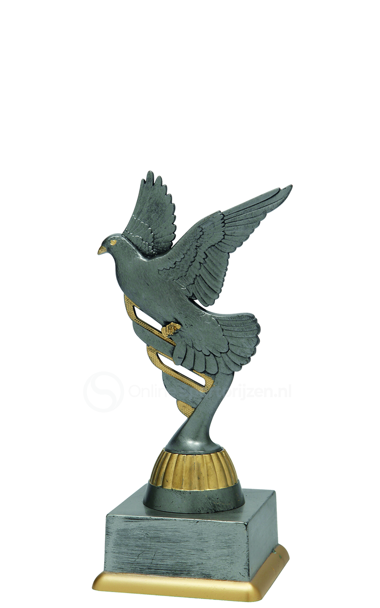 Duivensporttrofee - SS1831 - Antiek Zilver / Goud