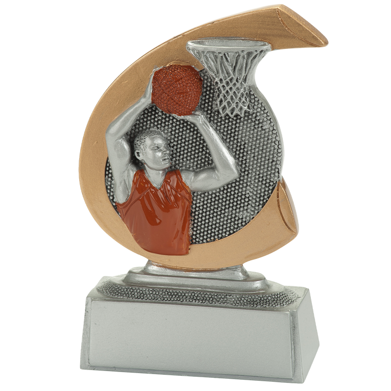 Giethars Basketbalprijsje - FG277 - Antiek Zilver met Kleuraccent
