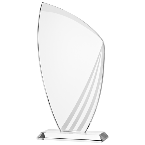 Glazen Award met Grijs Detail in Geschenkdoos - W381-W383