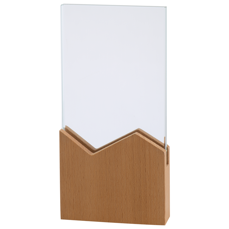 Glazen Award met Houten Accent in Geschenkdoos - W801-W803