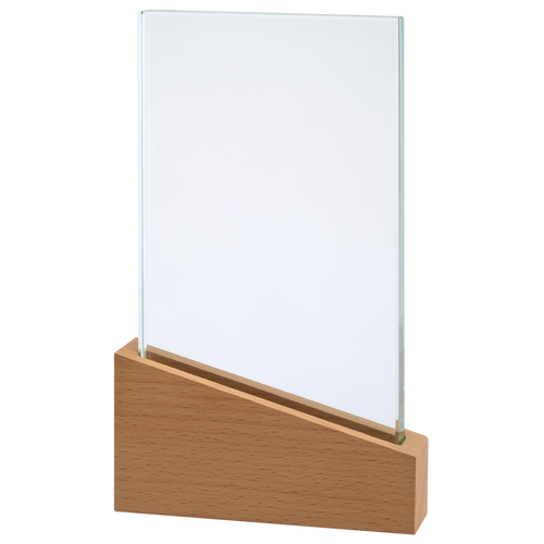 Glazen Award met Houten Accent in Geschenkdoos - W811-W813
