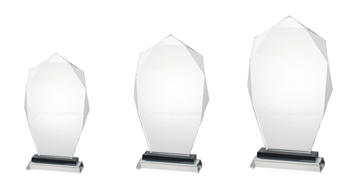 Glazen Award met Zwart Detail in Geschenkdoos - W691-W693