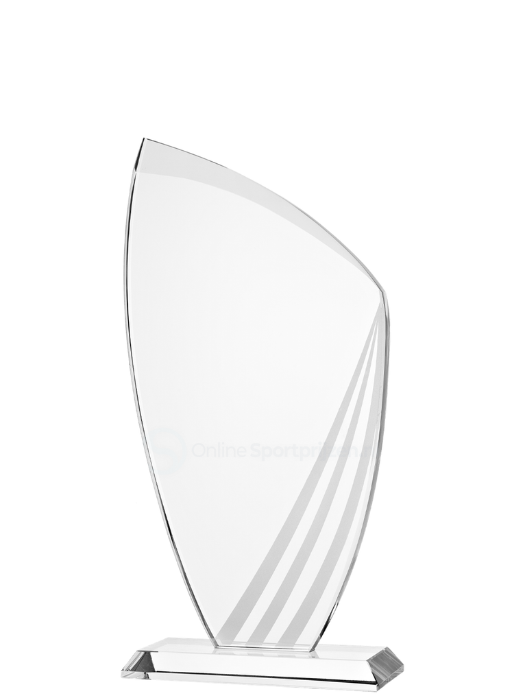 Glazen Award met Grijs Detail in Geschenkdoos - W381-W383