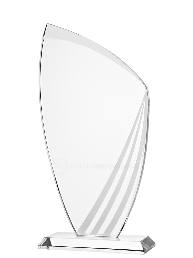 Glazen Award met Grijs Detail in Geschenkdoos - W381-W383