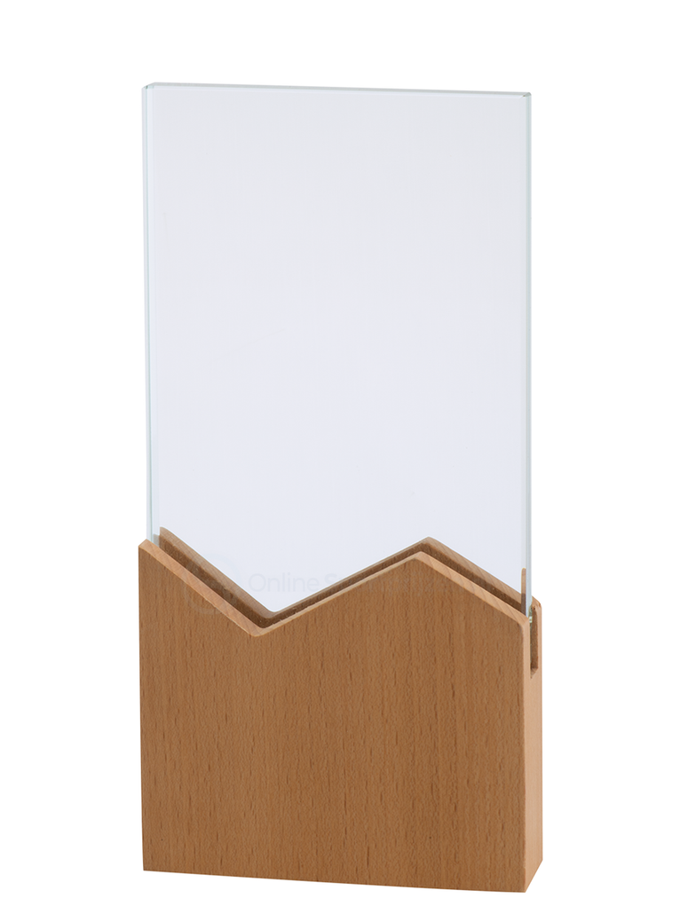 Glazen Award met Houten Accent in Geschenkdoos - W801-W803