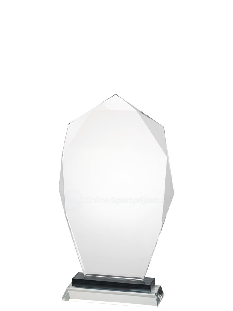 Glazen Award met Zwart Detail in Geschenkdoos - W691-W693