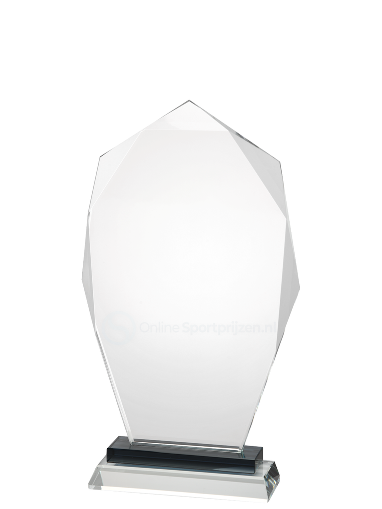Glazen Award met Zwart Detail in Geschenkdoos - W691-W693